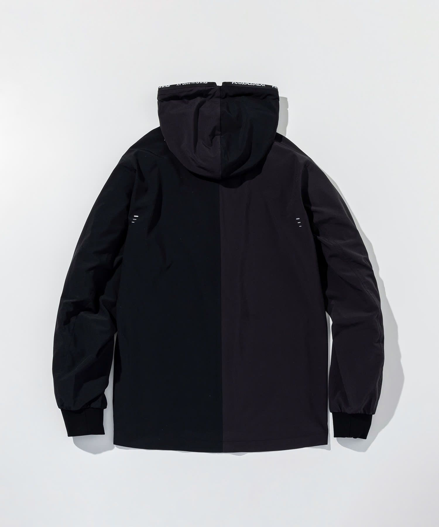 バイカラーランニングパーカー / ブラック【USO-26034】