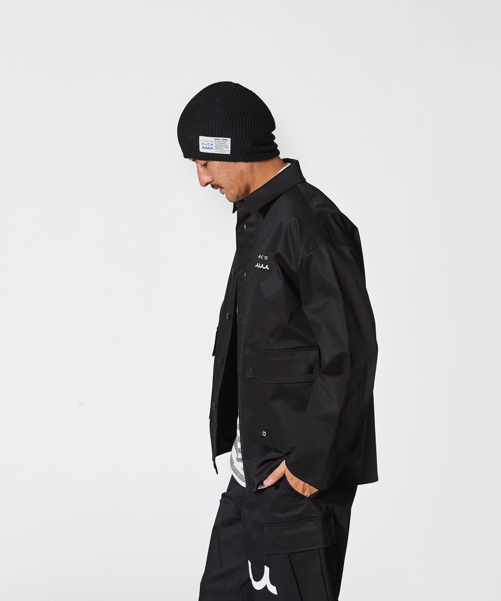 ACANTHUS × muta MARINE / muta Military Shirt Jacket / ミリタリーシャツジャケット / BLACK 【MA2502】