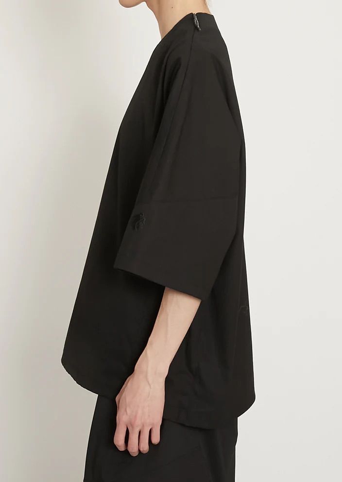 KREVA×GHOST ALMOSTBLACK / WOVEN DWR SHORT SLEEVE PONCHO / BLACK [KRVGAB-C-2-1]