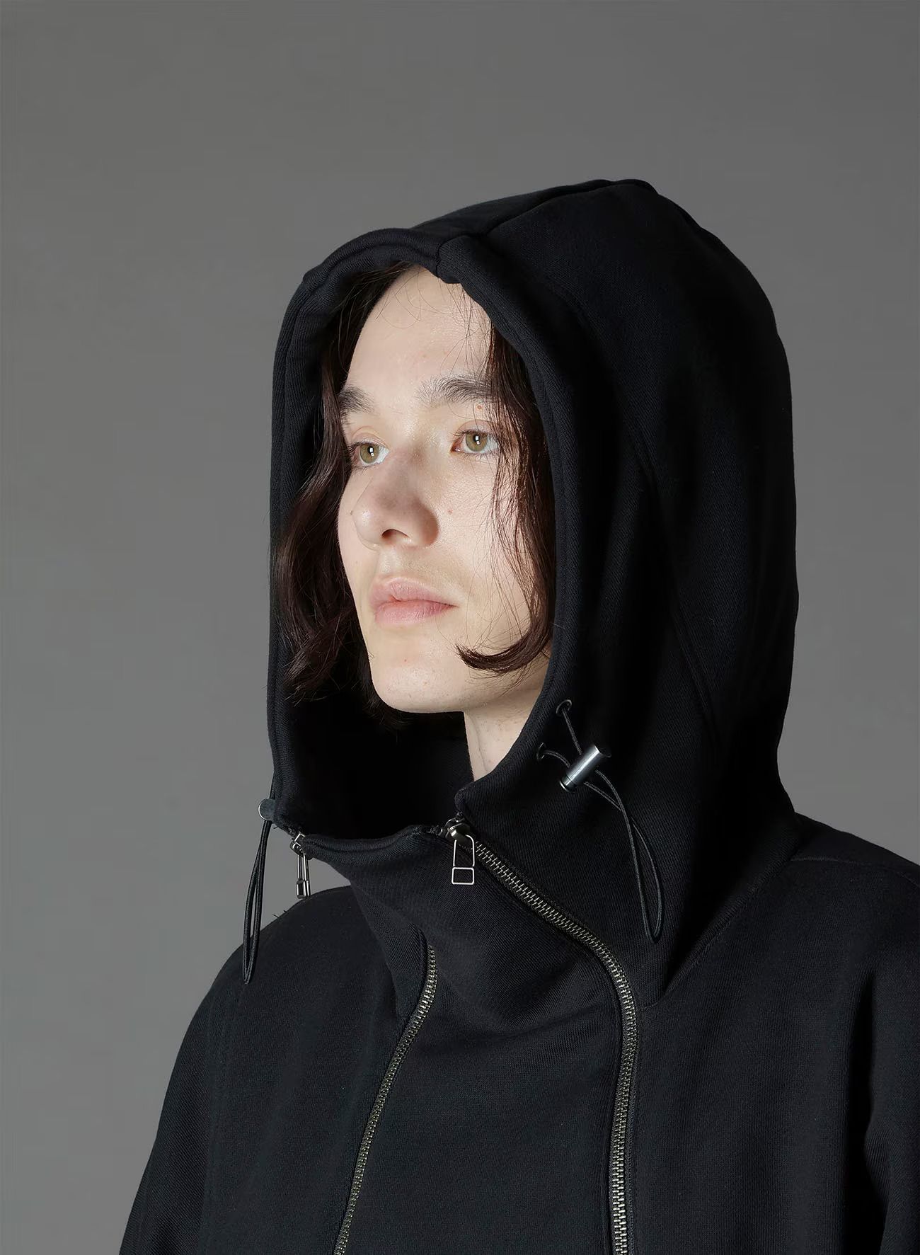 ULTIMA HEAVY FLEECE INVERTED V HOODIE SLIM / BLACK [GJ-T19-032-2]