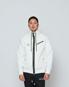 ☆先行予約☆ muta MARINE × ACANTHUS / ジップアップバイカーパーカー / Double-knit Biker parka / WHITE【MA2652】