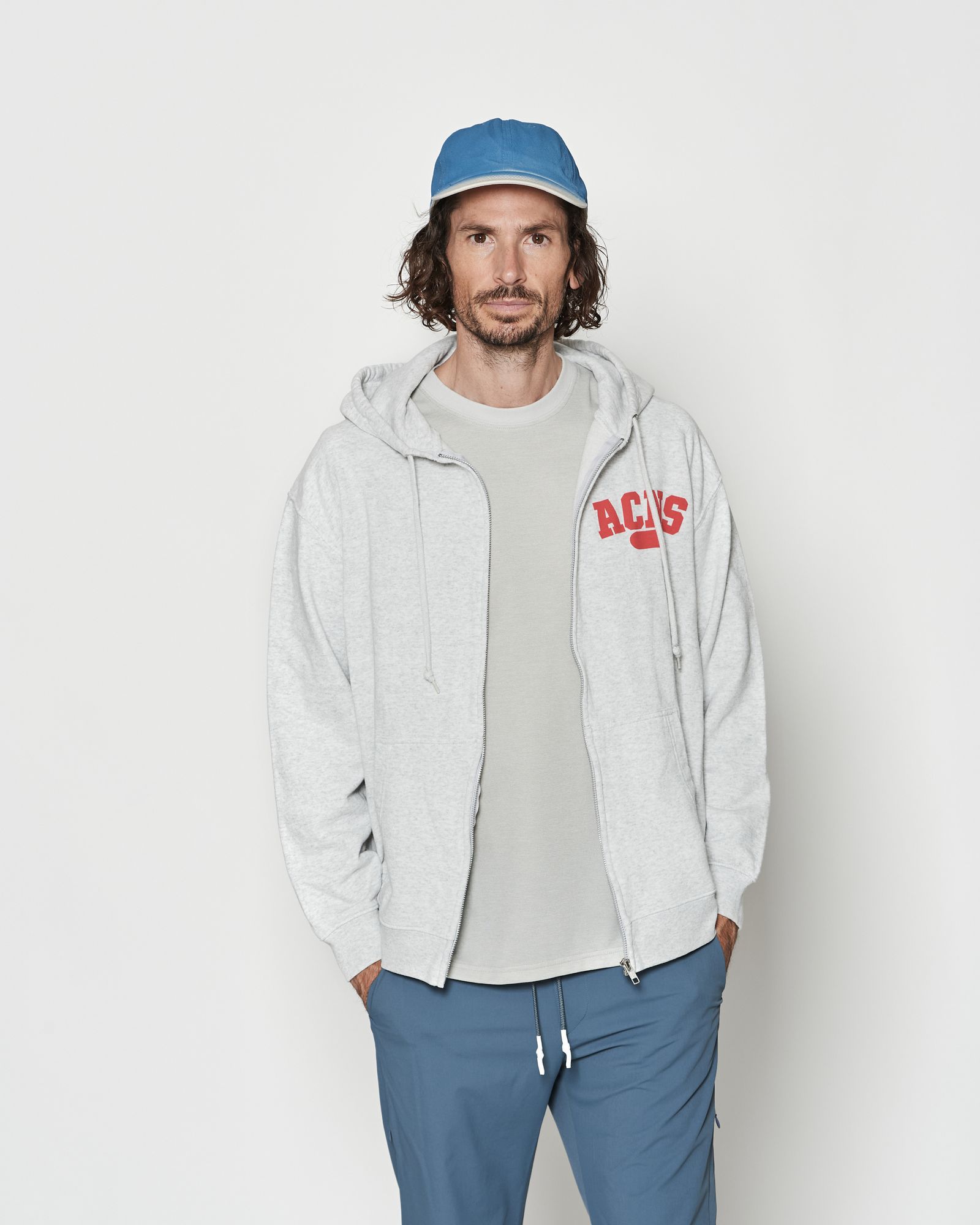 ☆先行予約☆ エイジングカレッジロゴ スウェットジップフーディー / パーカー / Aging College Logo Zip Up Hooded Sweatshirt / ASH GREY【HJ2601】