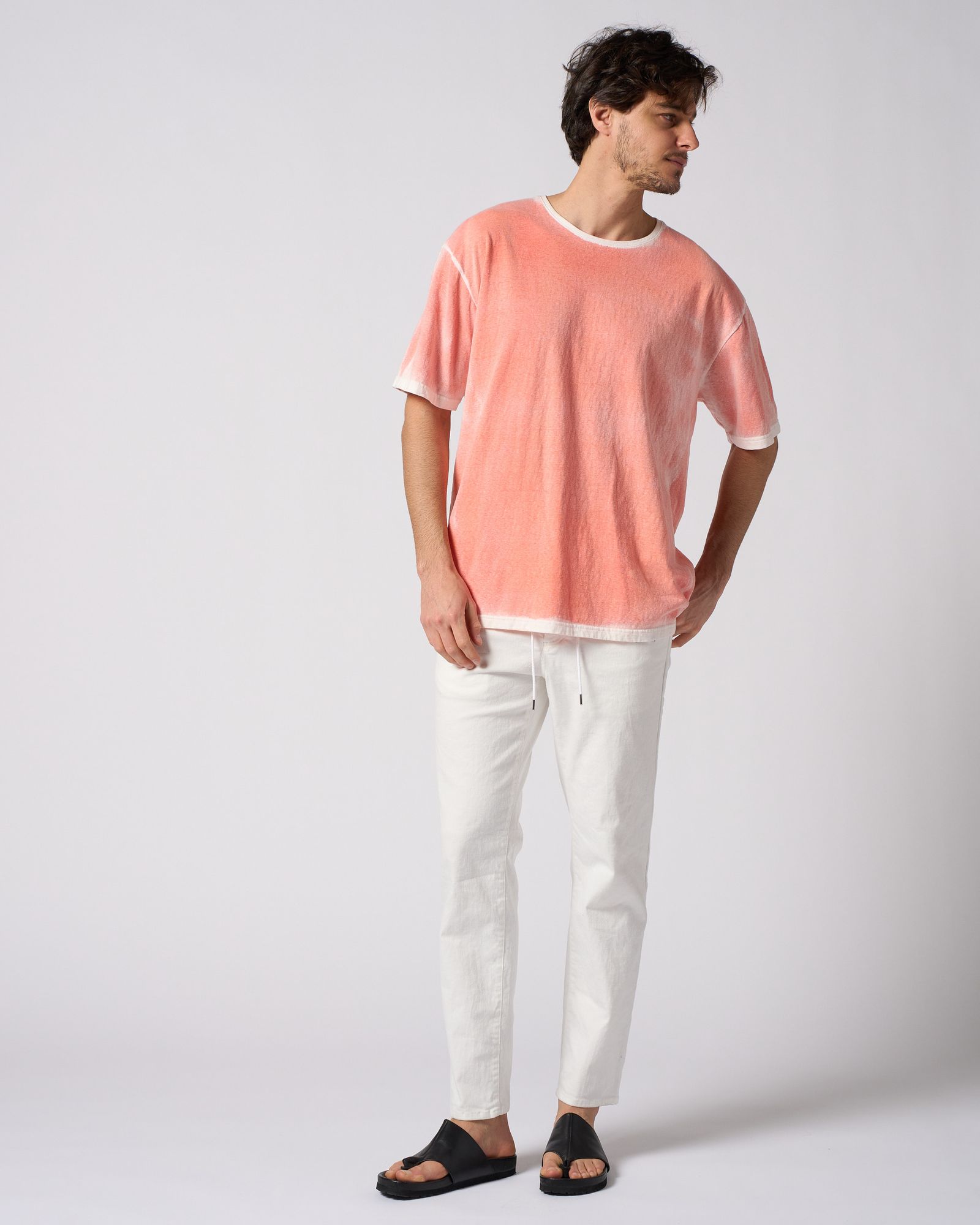 ☆先行予約☆ スプレー加工カットソー /  back-spray dye S/S / FADE ORANGE [7135 cj75i]