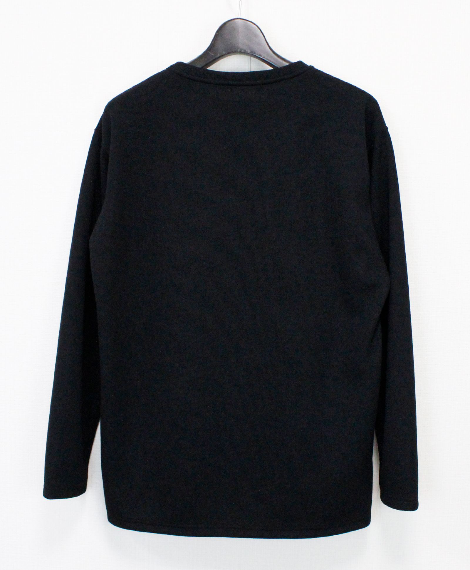 リネンライクダブルフェイスロンT  / ブラック[86003]