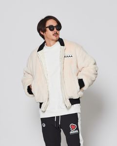 ☆先行予約販売2025年11月中旬～12月中旬頃入荷予定☆ ACANTHUS × muta MARINE / muta Faux Fur Bomber Jacket  / ファーボンバージャケット / WHITE 【MA2530】