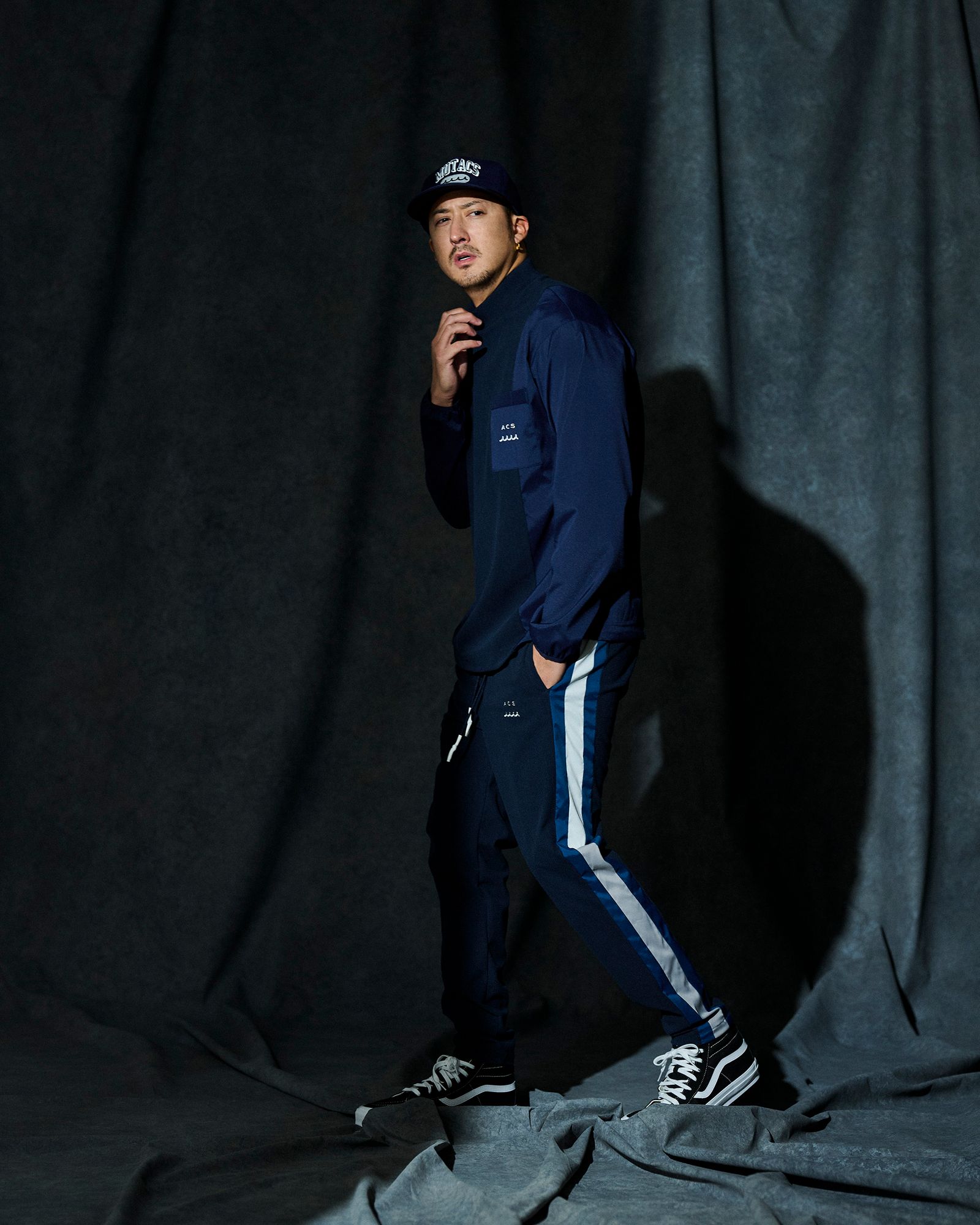muta MARINE × ACANTHUS / モックネックロングスリーブトップ / Split Mockneck L/S Top / NAVY 【MA2658】