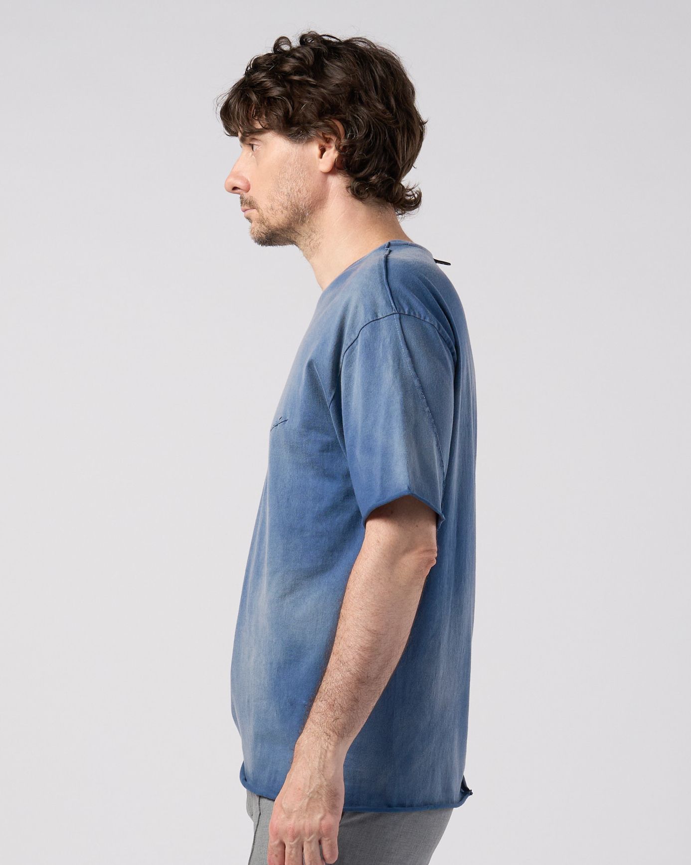 ☆先行予約☆ wjk  / フェードカットオフ半袖Tシャツ / fade cut-off S/S / fade navy 【7154 lj93k】