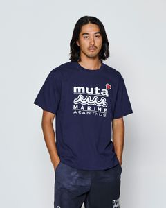 ☆先行予約☆muta MARINE × ACANTHUS  / Wネームロゴ半袖Tシャツ /  W-name logo S/S tee / NAVY【MA2728】