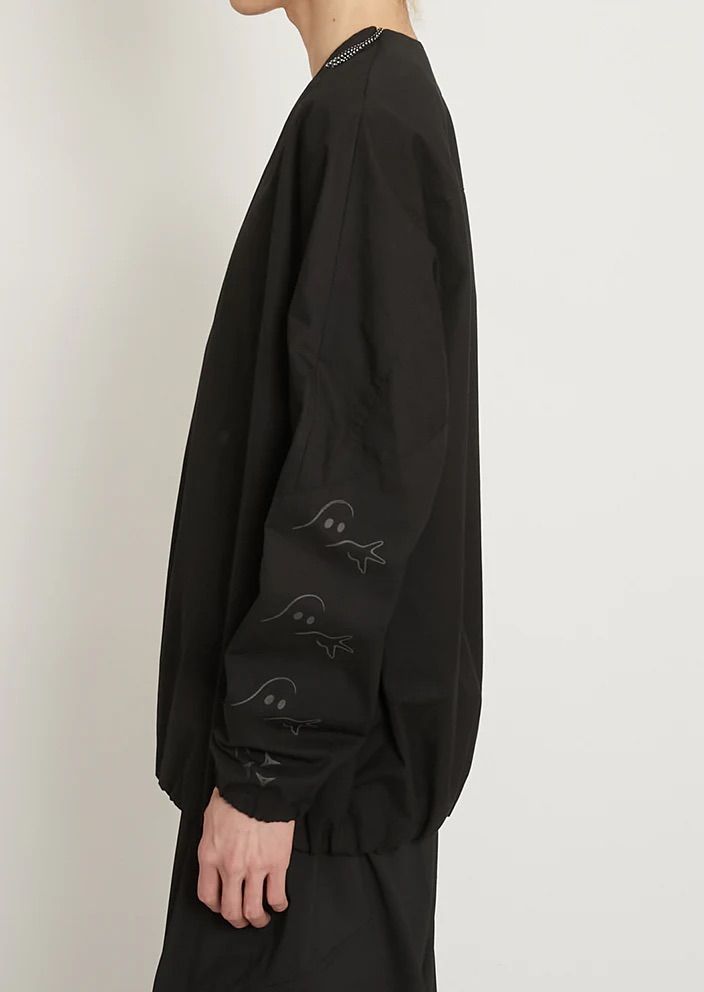 KREVA×GHOST ALMOSTBLACK / WOVEN DWR LONG SLEEVE PONCHO / BLACK [KRVGAB-C-1-1]