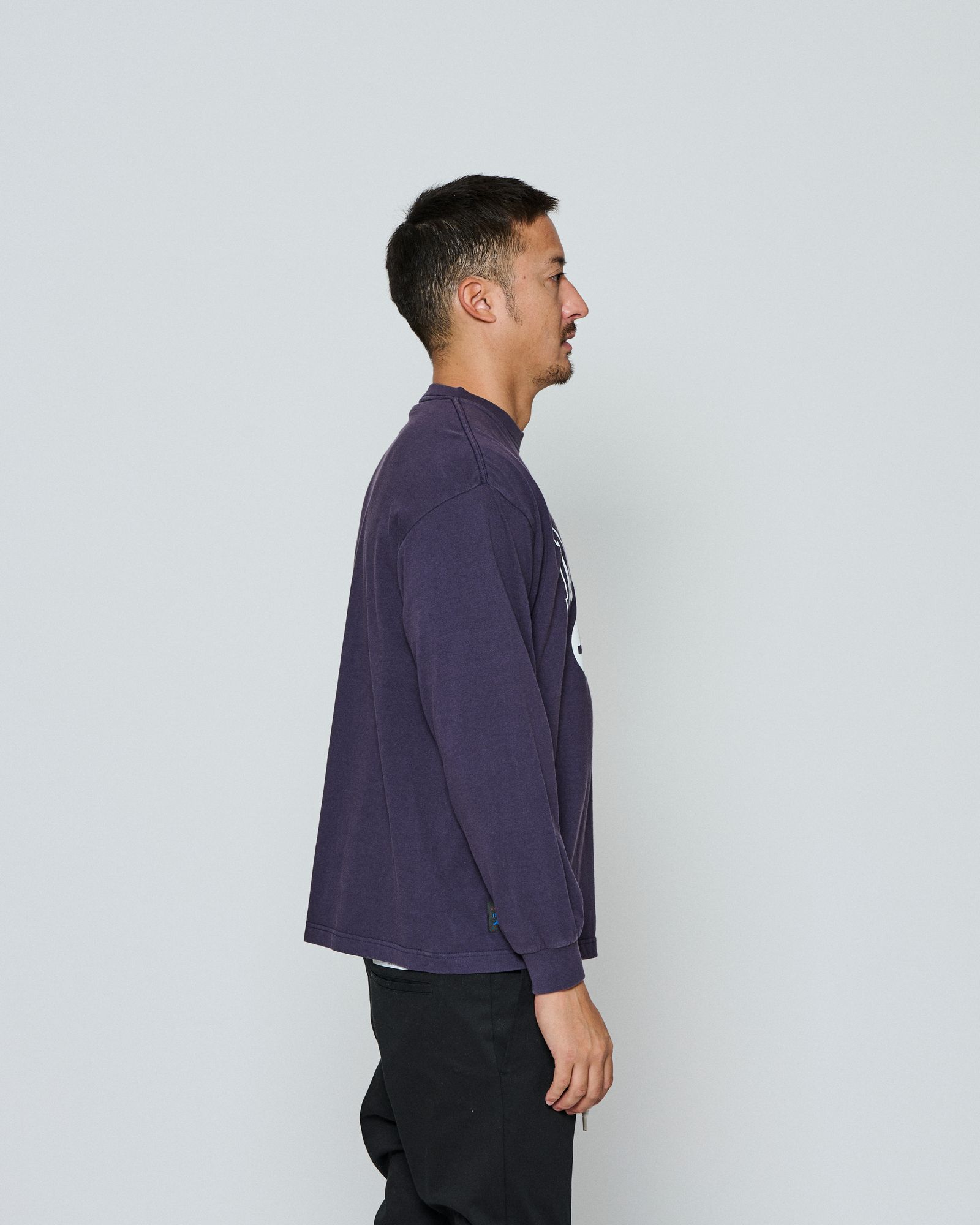 ☆先行予約☆ muta MARINE × ACANTHUS / カレッジロゴロンTee / Shadow College Logo L/S Tee / NAVY 【MA2661】