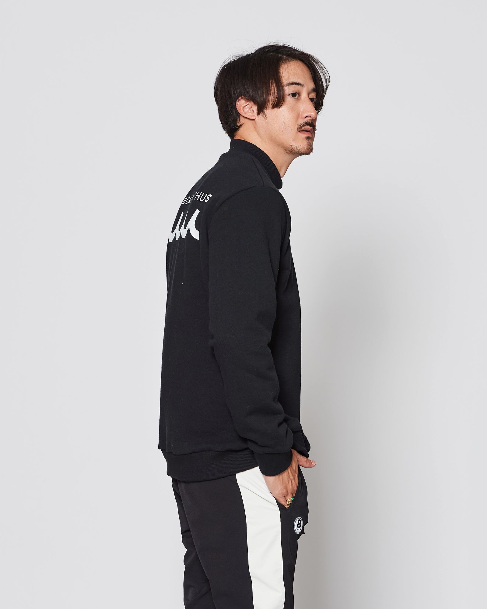 ☆先行予約販売2025年9月下旬～10月下旬頃入荷予定☆ ACANTHUS × muta MARINE / muta Mockneck Sweatshirts / スウェット / BLACK 【MA2535】
