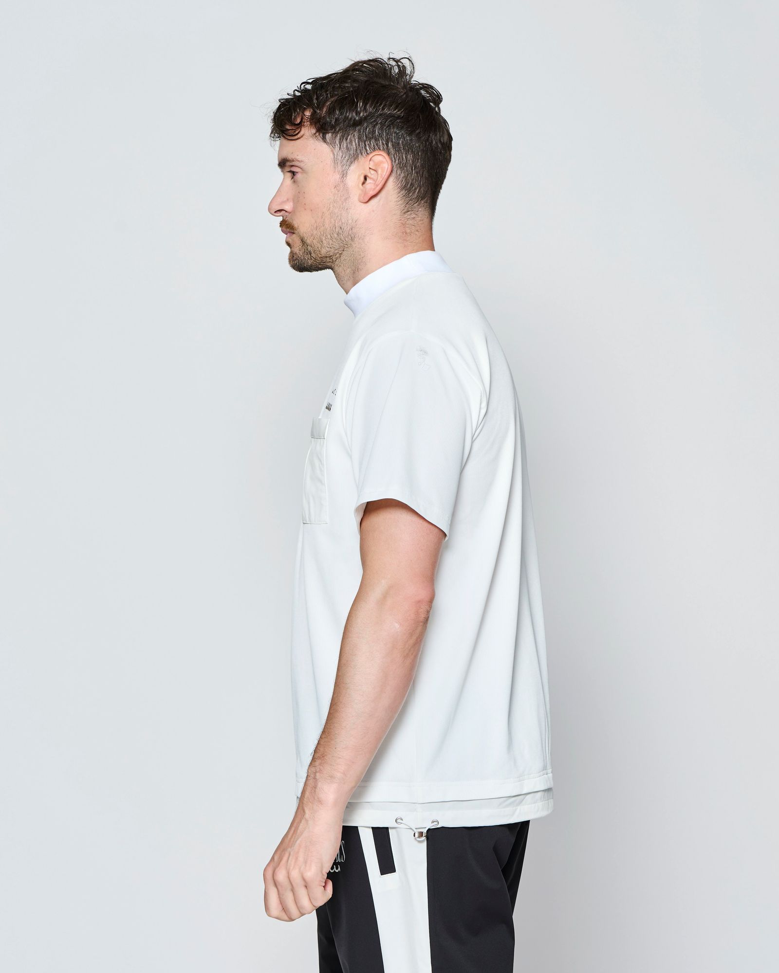 ☆先行予約☆muta MARINE × ACANTHUS  / メッシュモックネック半袖Tシャツ /  Mesh Mockneck S/S Top / WHITE【MA2714】