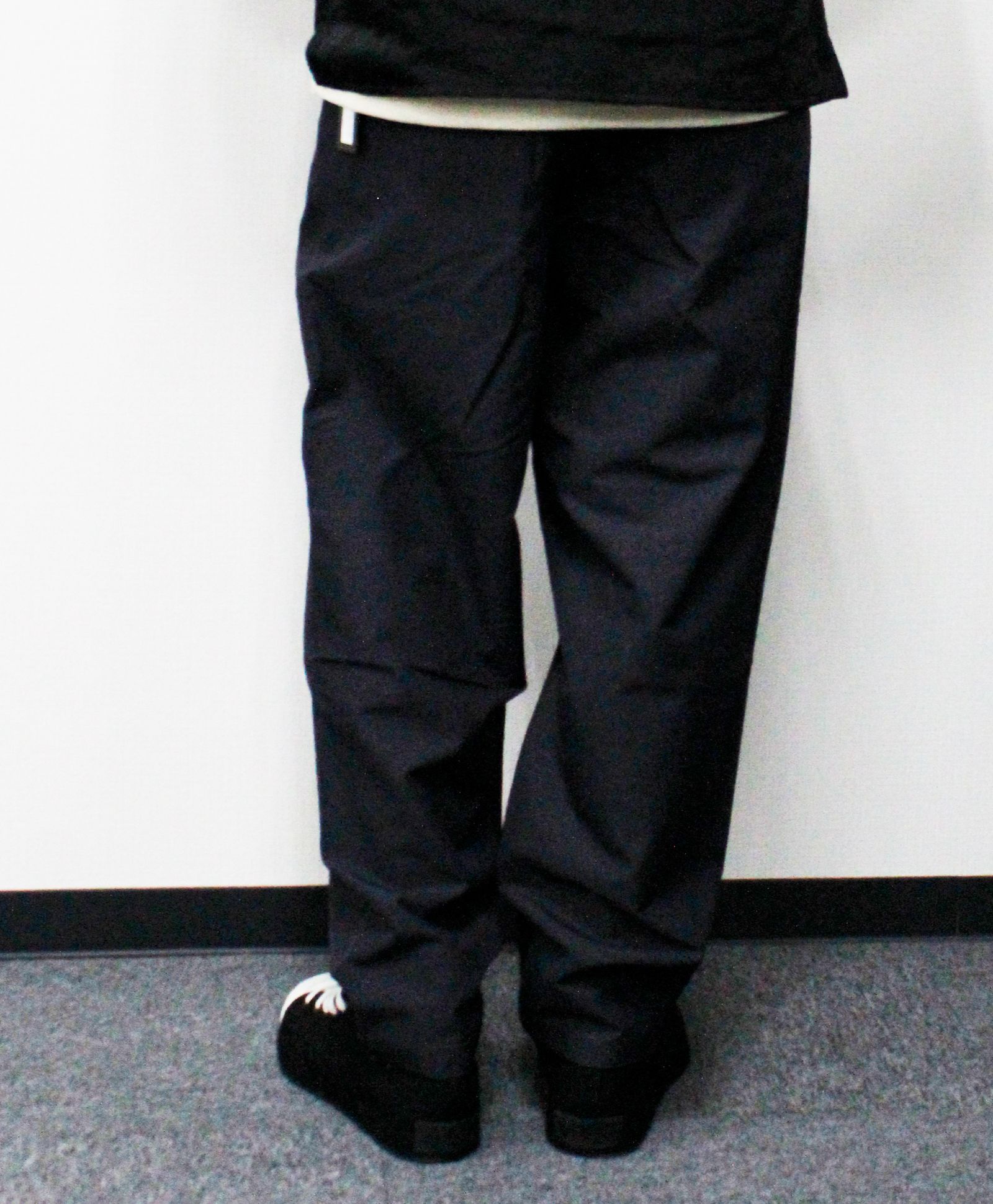 N/Peダブルクロスストレッチ ワンタックワイドパンツ / チャコールグレー [66003]