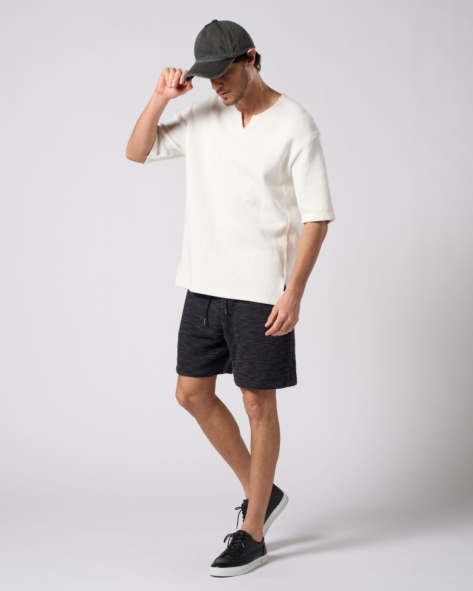 ☆先行予約☆ muta × wjk  / ニットジャガード リラックスショーツ / knit jacquard relax shorts / BLACK [502 mw02i]
