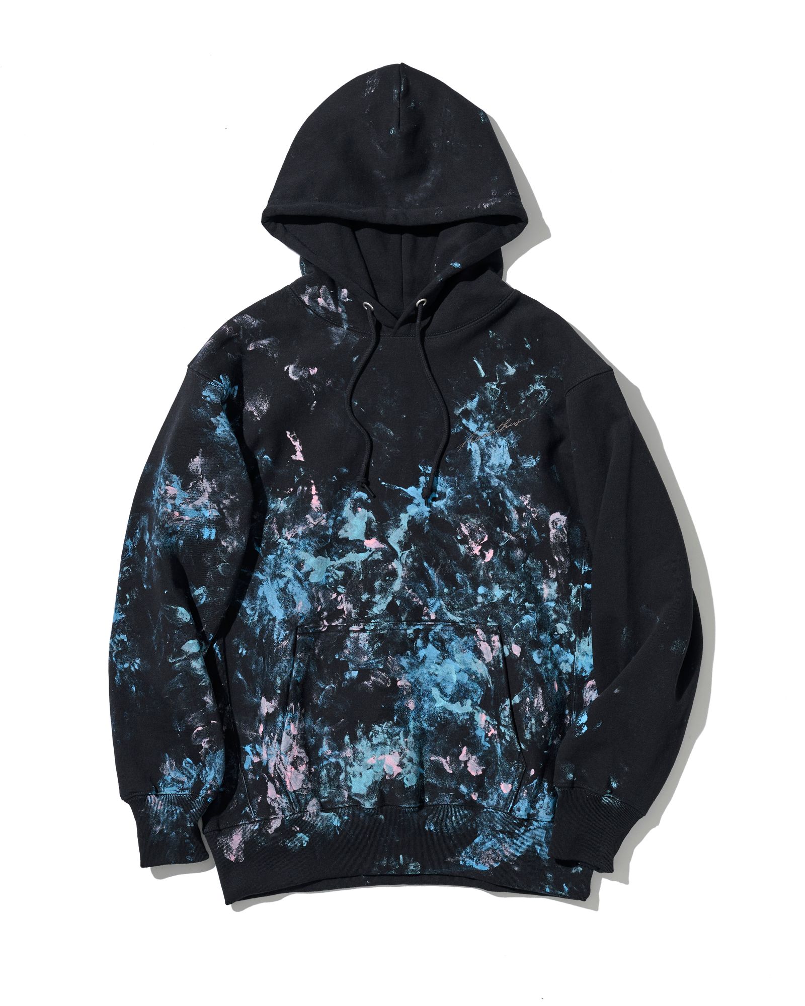 ☆先行予約☆  アブストラクトペイントフーディー / パーカー / Abstract Paint Hooded Sweatshirt / BLACK 【HJ2604】