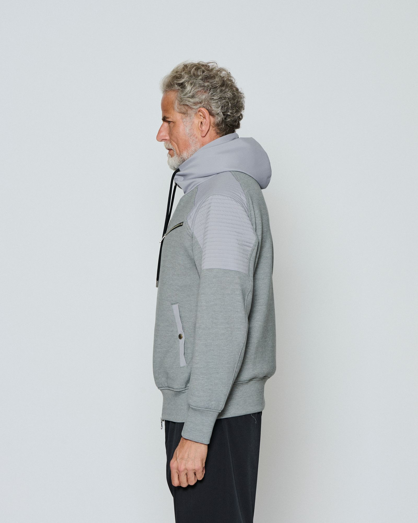☆先行予約☆  バイカーパーカー / フーディー / Double-knit Biker Hoodie / GREY 【DW2601】