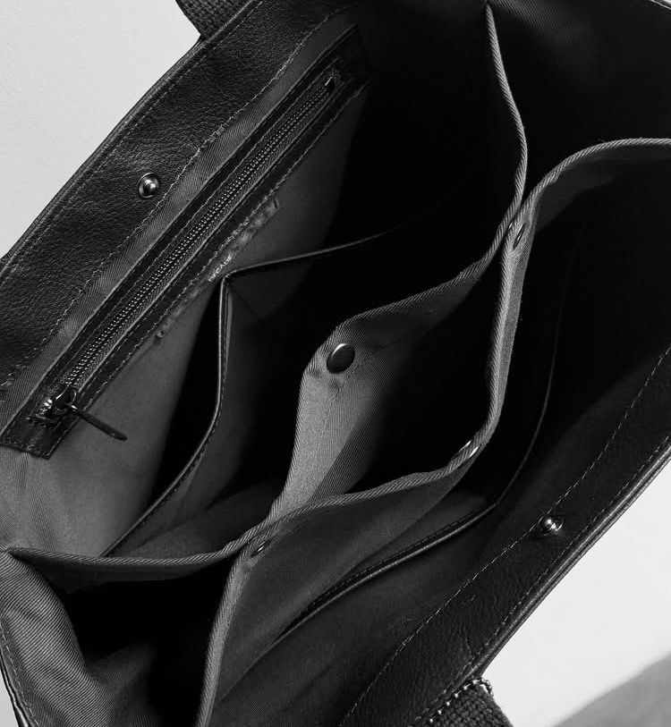 12ポケット トートバッグ 防水レザータイプ   / Water Proof Leather 12Pocket  Tote Bag / B-BK [0DCD-1541]