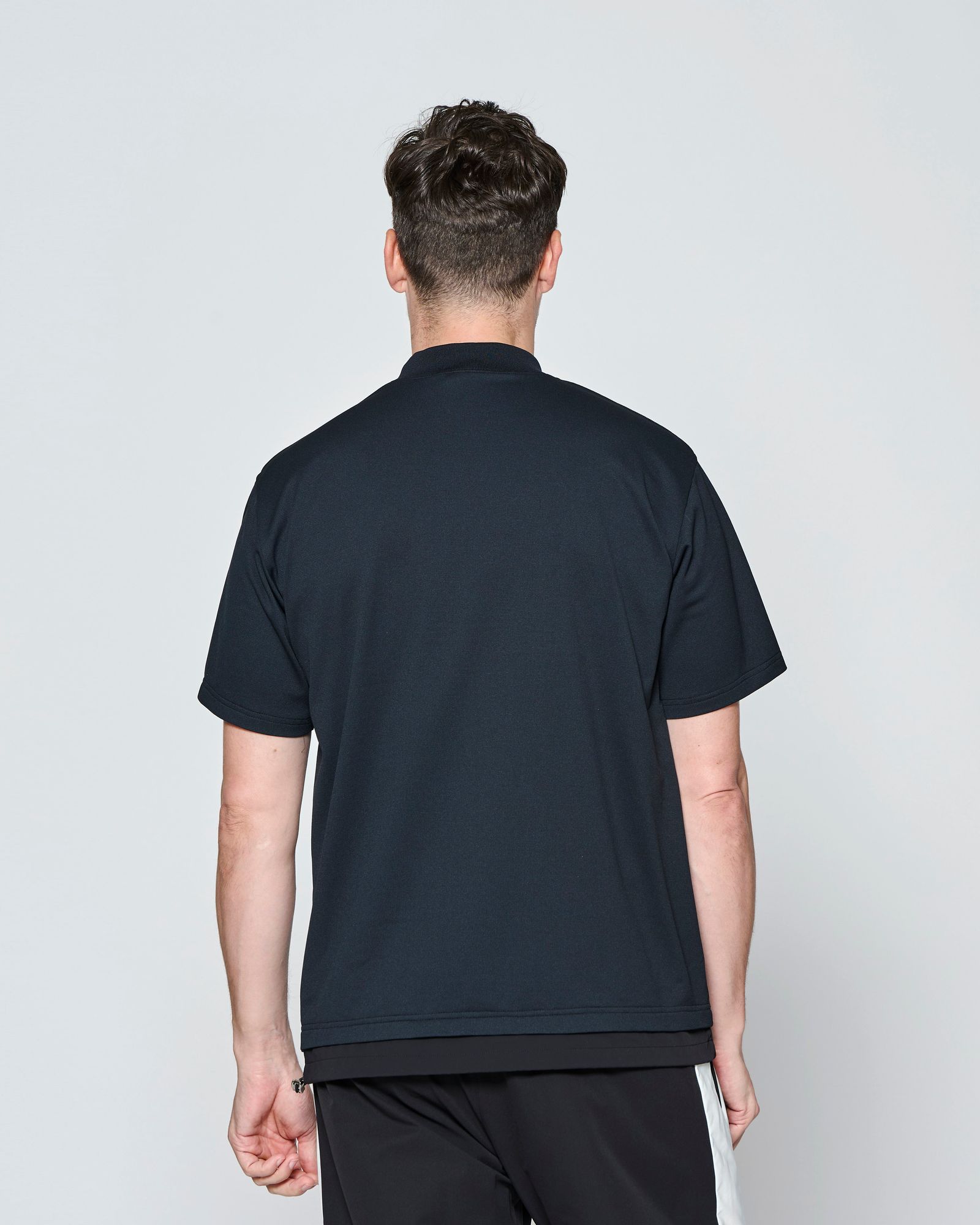 ☆先行予約☆muta MARINE × ACANTHUS  / メッシュモックネック半袖Tシャツ /  Mesh Mockneck S/S Top / BLACK【MA2714】