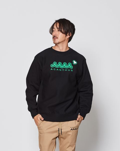 ☆先行予約販売2025年9月下旬～10月下旬頃入荷予定☆ ACANTHUS × muta MARINE / muta sweet muta Crewneck Sweatshirt / スウェット / BLACK 【MA2546】