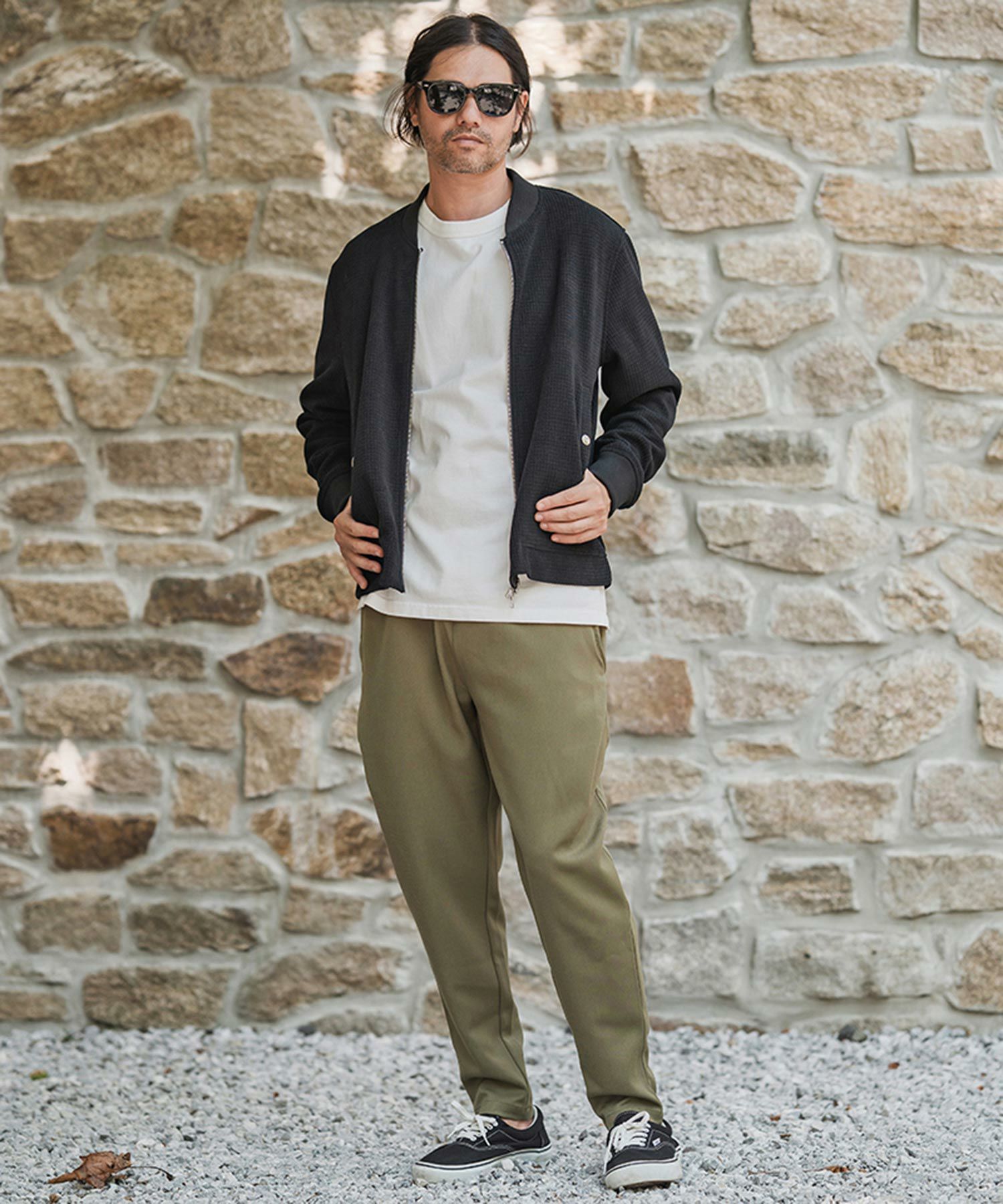 カットMA-1 / ワッフルリブブルゾン / ブラック【531037】