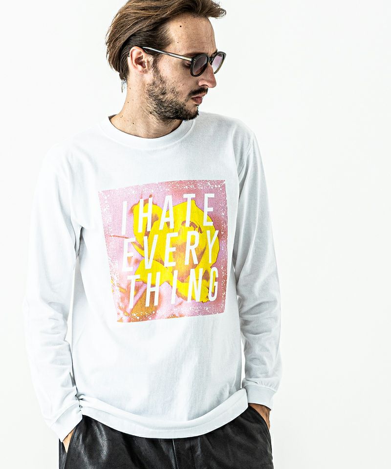 ACANTHUS × NOTHING / L-S Tシャツ / I HATE EVERYTHING Tee / WHITE