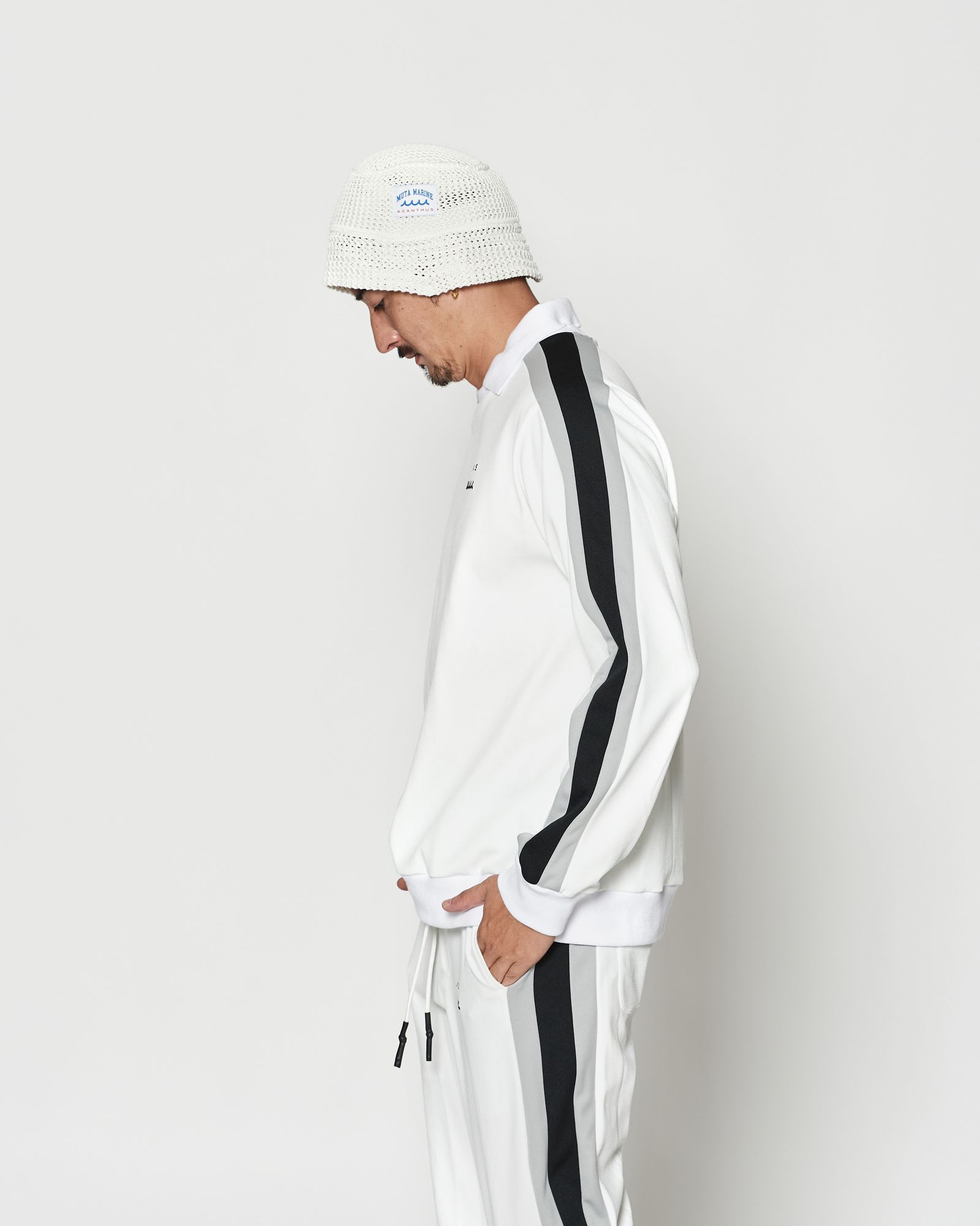☆先行予約☆muta MARINE × ACANTHUS  / ポロクルーネックスウェット / Polo Crewneck / WHITE 【MA2607】