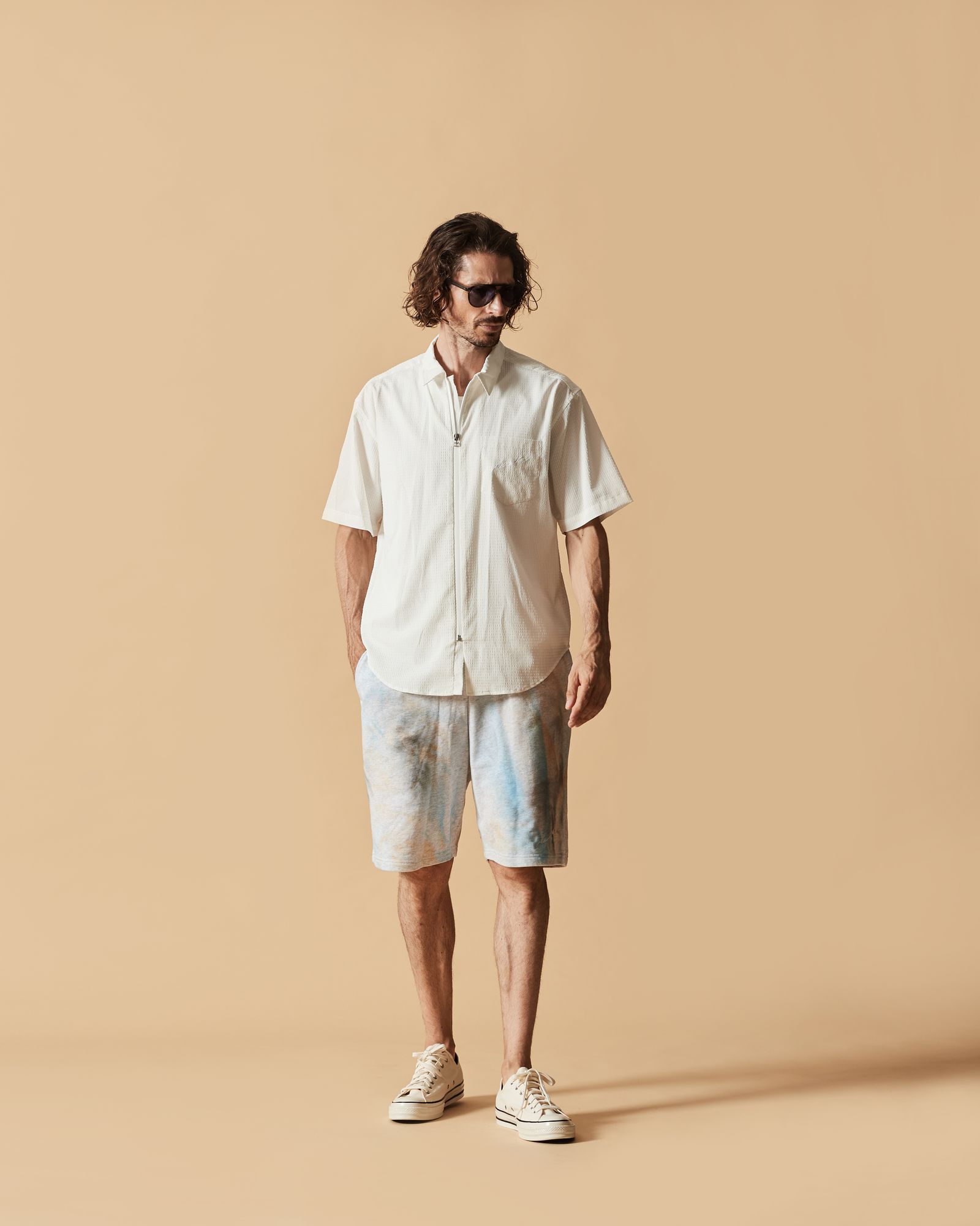 ☆先行予約☆ Dot Air®ジップアップショートスリーブシャツ / Dot Air® Zip Up S/S Shirt / WHITE【SH2601】