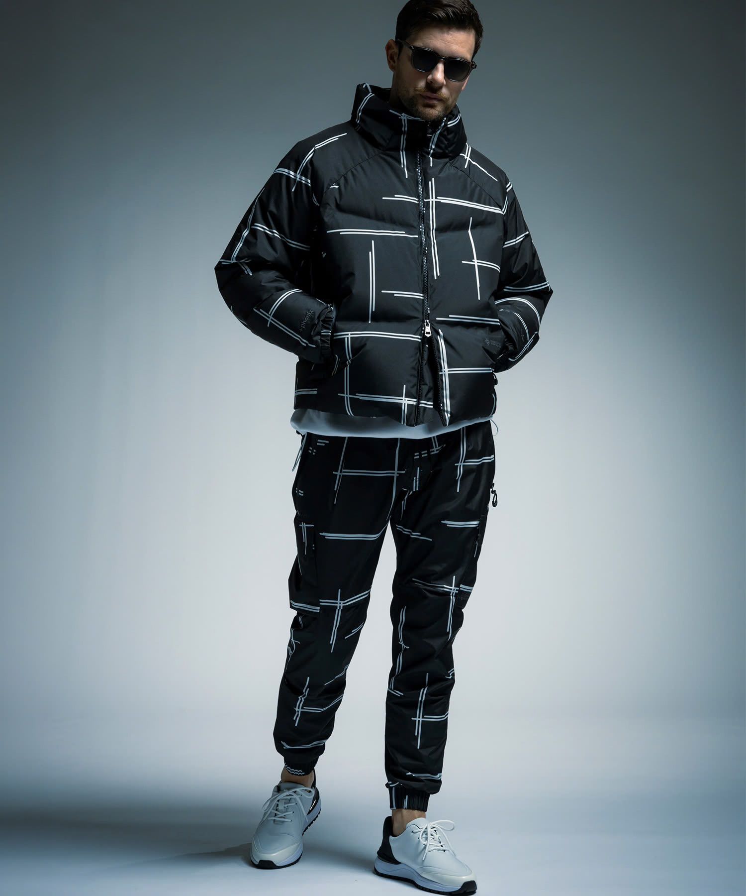 ☆先行予約☆1PIU1UGUALE3 RELAX × +phenix / ルーズカーゴパンツ / WINDSTOPPER プロダクト by GORE-TEX LABS /ウィンドストッパー / ゴアテックス / ブラック×ホワイト【USB-26132】