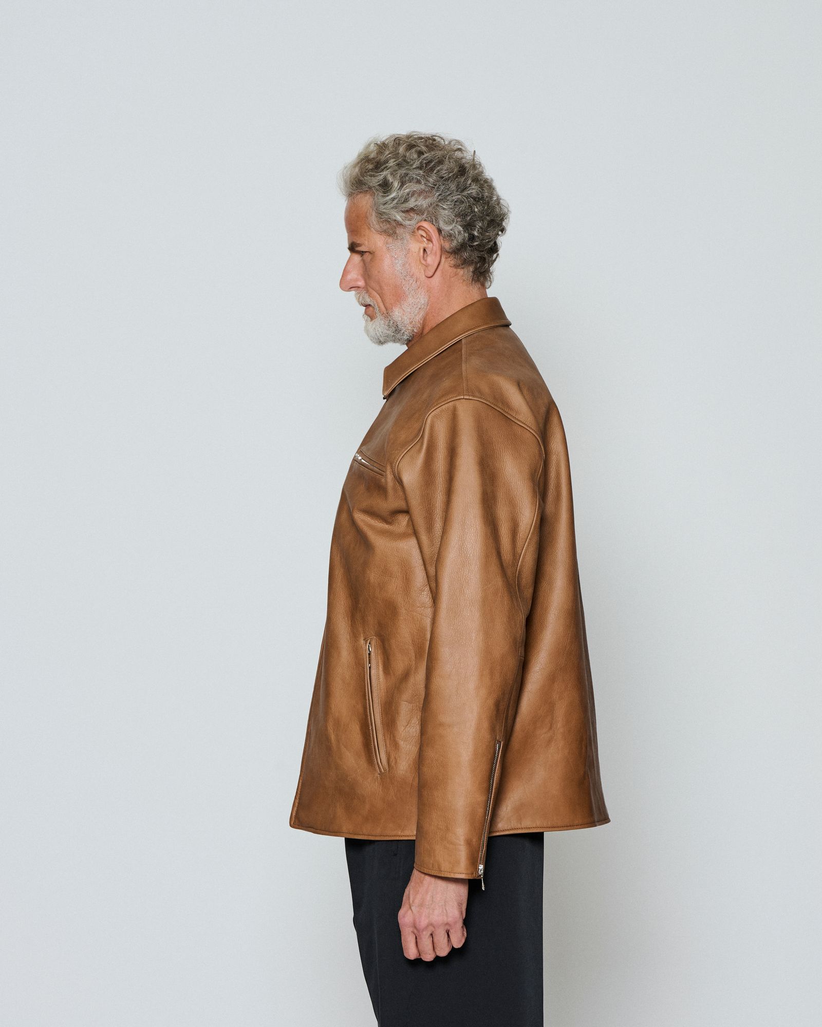 ☆先行予約販売☆  レザーカラーライダースジャケット / Leather Collor Riders Jacket  / CAMEL 【L2602】