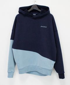 ユニセックス /  BIG プルオーバーパーカー (バイカラー) / ネイビー [MMSG-241215]