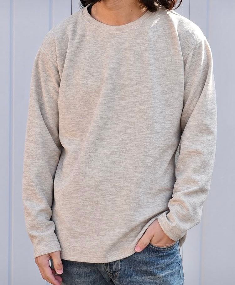 リネンライクダブルフェイスロンT  / ベージュ[86003]