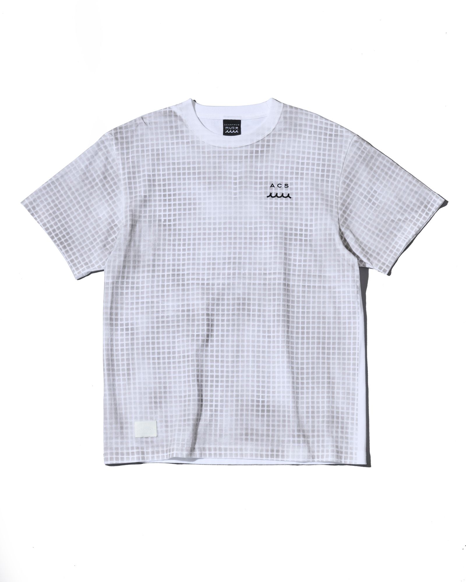 ☆先行予約☆muta MARINE × ACANTHUS  / グリッド柄プリントTシャツ /  Grid Print Tee / WHITE【MA2718】