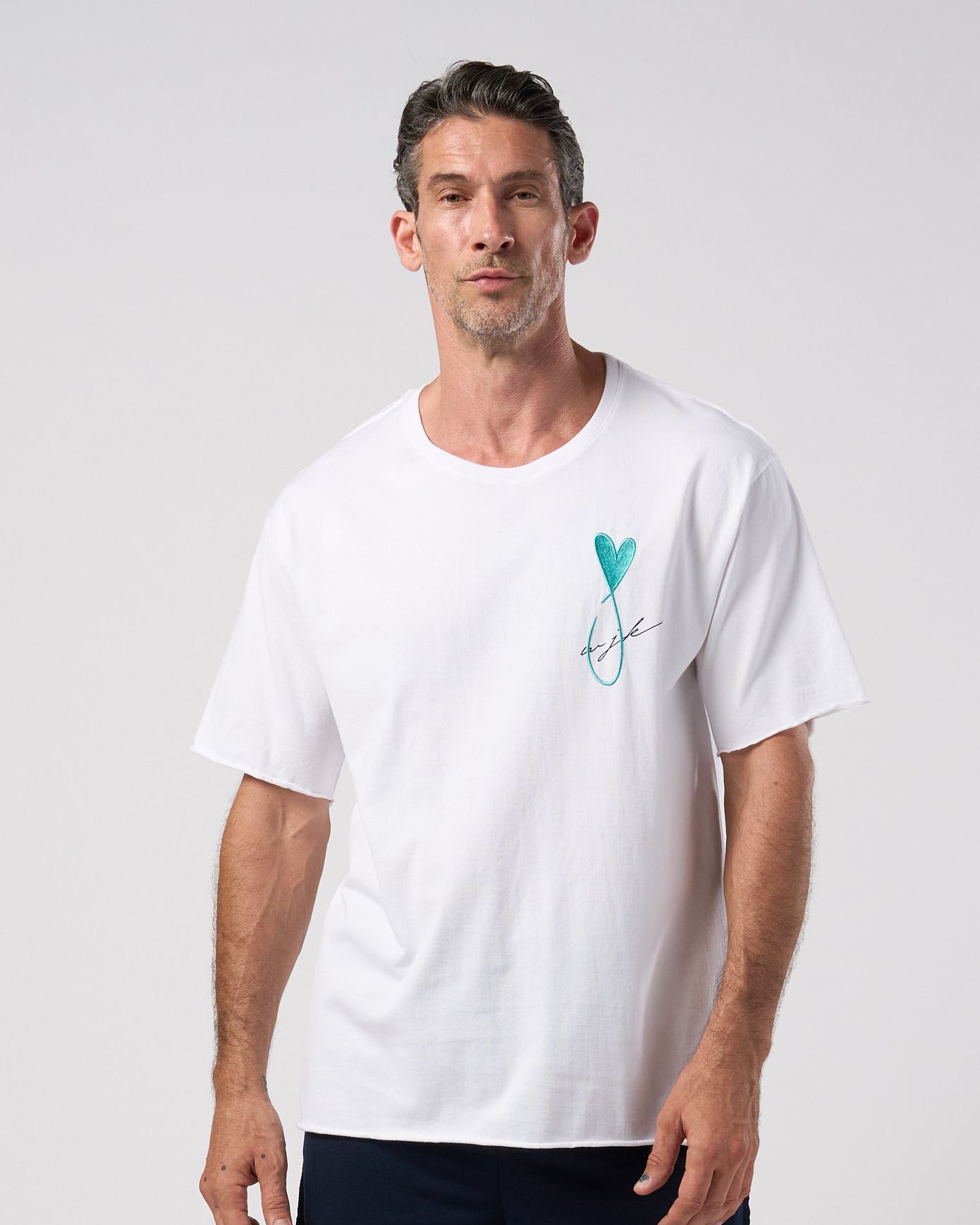 ☆先行予約☆Maison Honoré Paris× wjk  / ハートフィッシュ カットオフ 半袖Tシャツ / heart fish cut-off S/S / white×l.blue【710 hw01k】