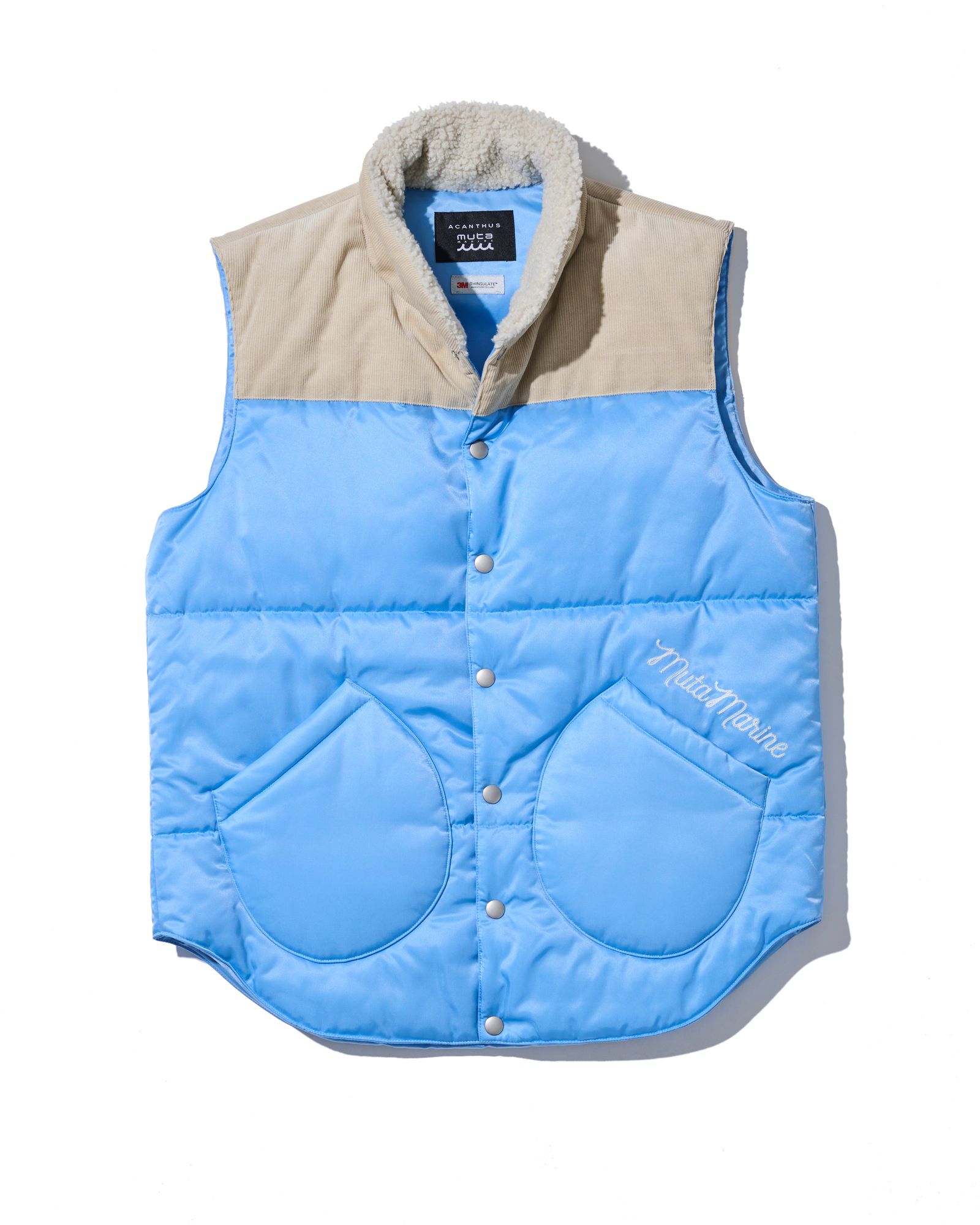 ☆先行予約☆ muta MARINE × ACANTHUS / シンサレートマウンテンベスト / Thinsulate Mountain Vest / BLUE 【MA2667】