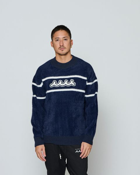 ☆先行予約☆ muta MARINE × ACANTHUS / ファーモックネックニット / Fur Mock Neck Knit / NAVY 【MA2669】