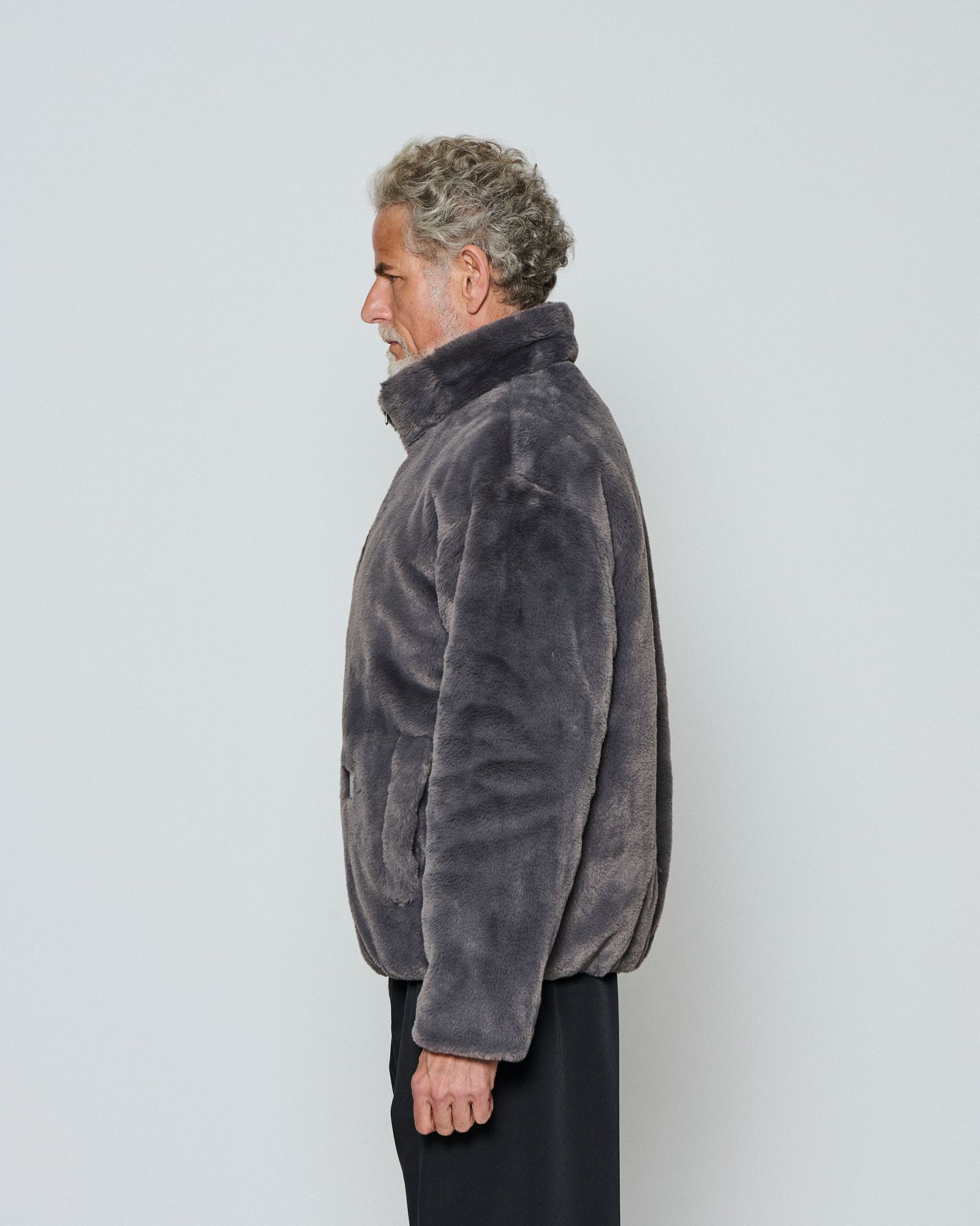 ☆先行予約☆ フェイクファーボンバージャケット / Faux Fur Bomber Jacket  / CHARCOAL【JK2503】