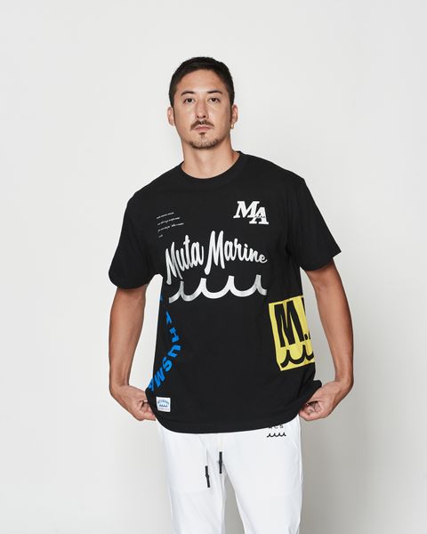 muta MARINE × ACANTHUS  / テストプリントTシャツ  /  Test Print Tee / BLACK【MA2612】