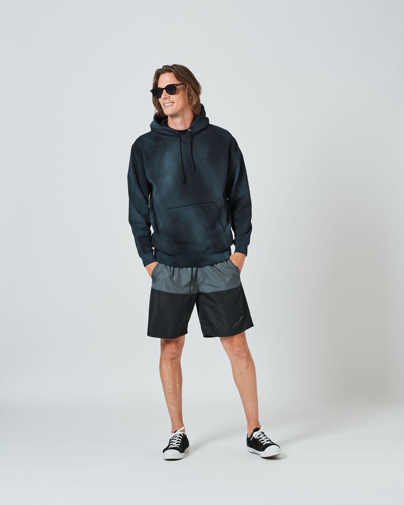 Random Dye Hooded Sweatshirt / BLACK / [HJ2403]