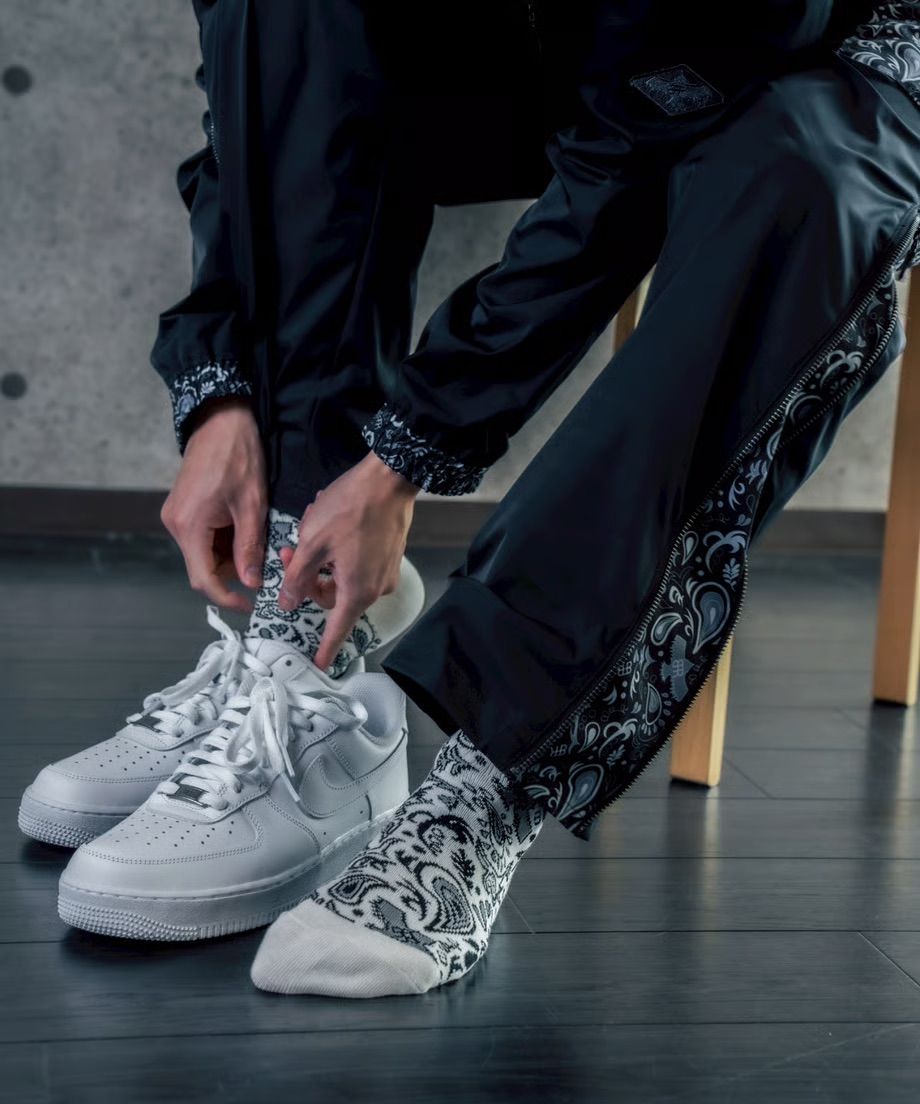 ソックス / Original Paisley Socks / WHITE&BLACK [BE202-SSO]