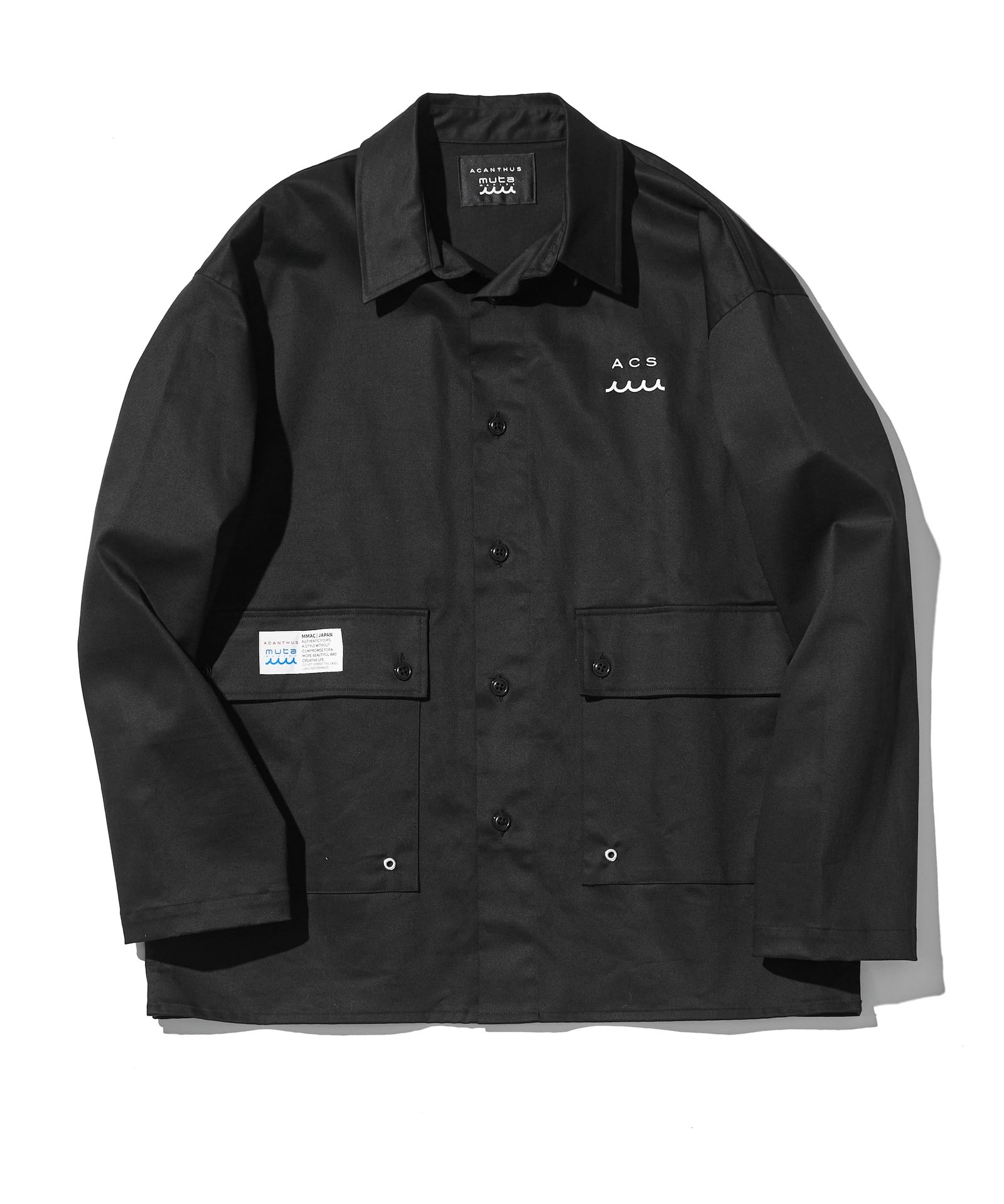 ACANTHUS × muta MARINE / muta Military Shirt Jacket / ミリタリーシャツジャケット / BLACK 【MA2502】
