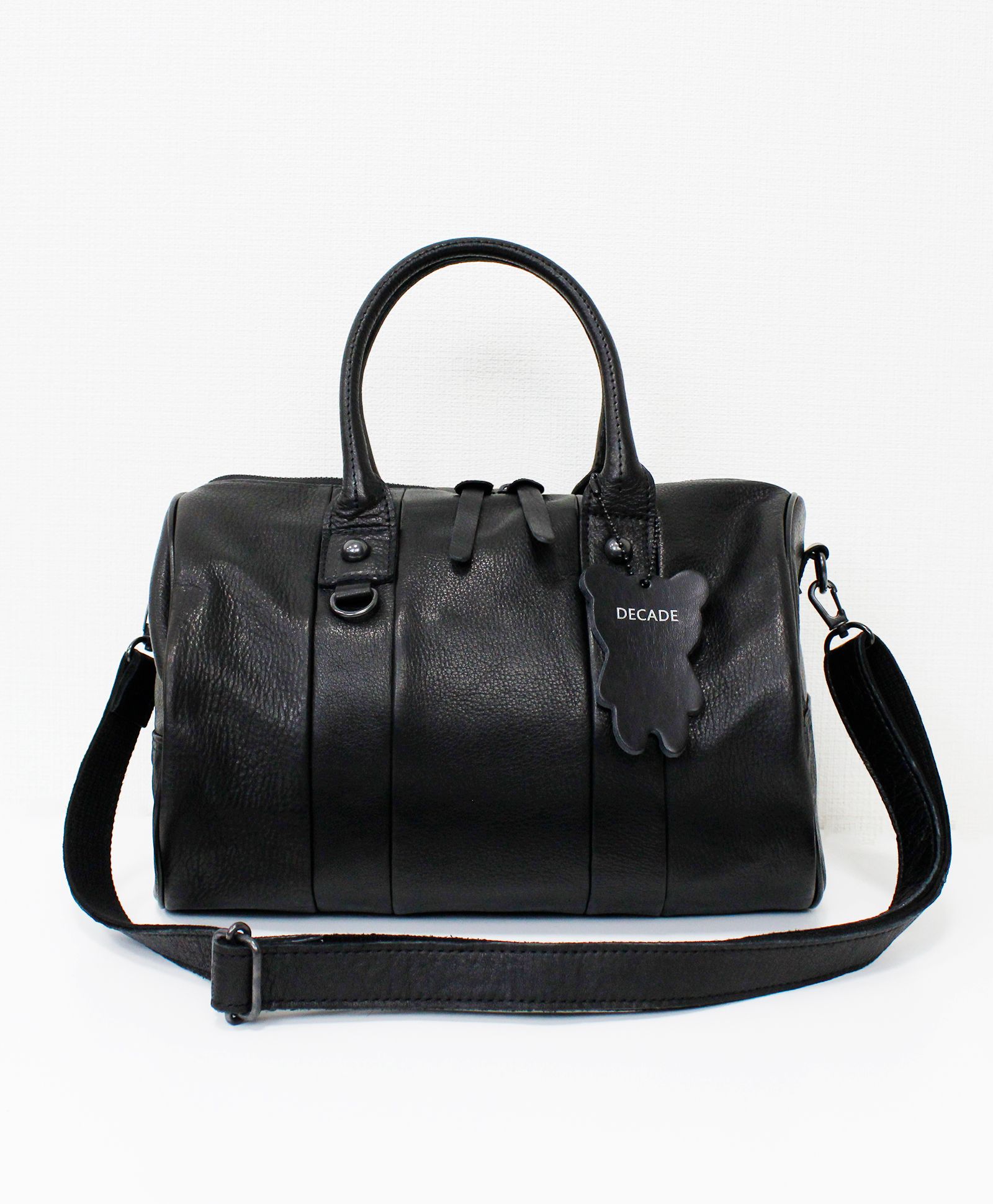 オイルドカウレザー・ミニボストンショルダーバッグ / Oiled Cow Leather Mini Sholder BOSTON BAG / B-BLACK [DCD-01516 B-BK]