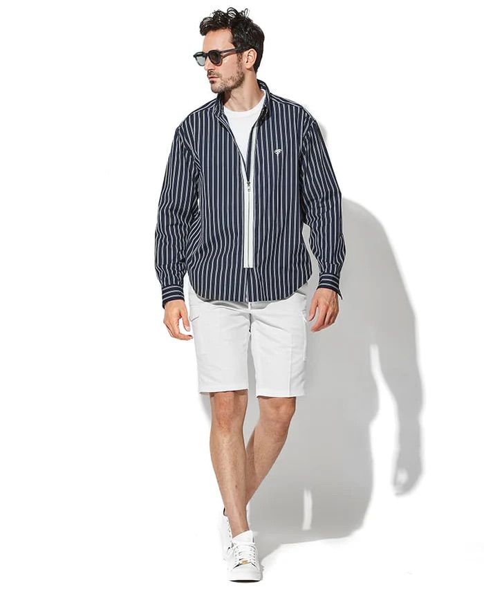 Remake Zip Shirt / リメイク ジップ B.D シャツ / NAVY【SH2464】