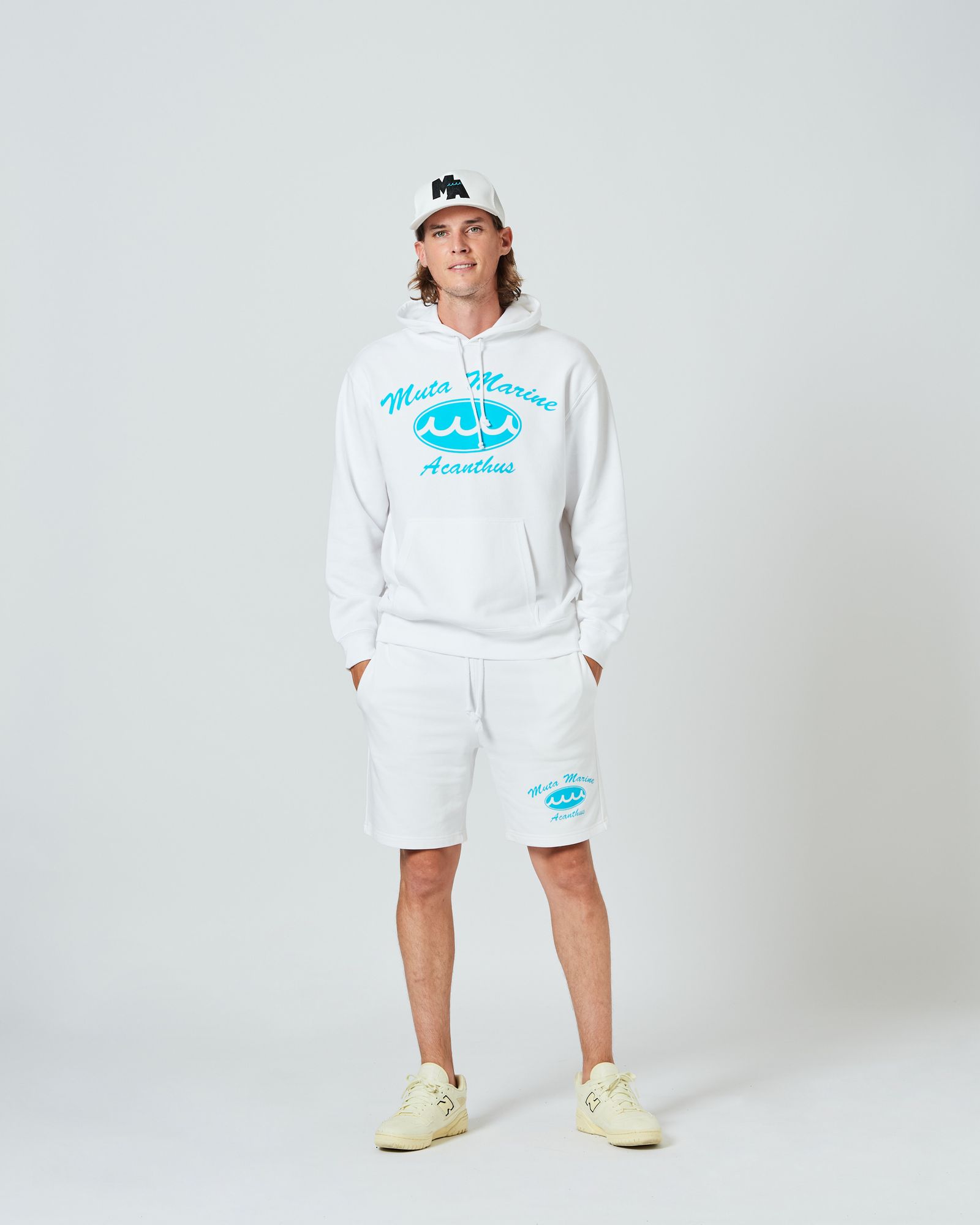 ACANTHUS x muta MARINE / muta Script Logo Hooded Sweatshirts / プルオーバーパーカー / WHITE / MA2409