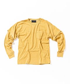 レイヤードポケットTシャツ / Germent DyedLayered Pocket L-S Tee / MUSTARD