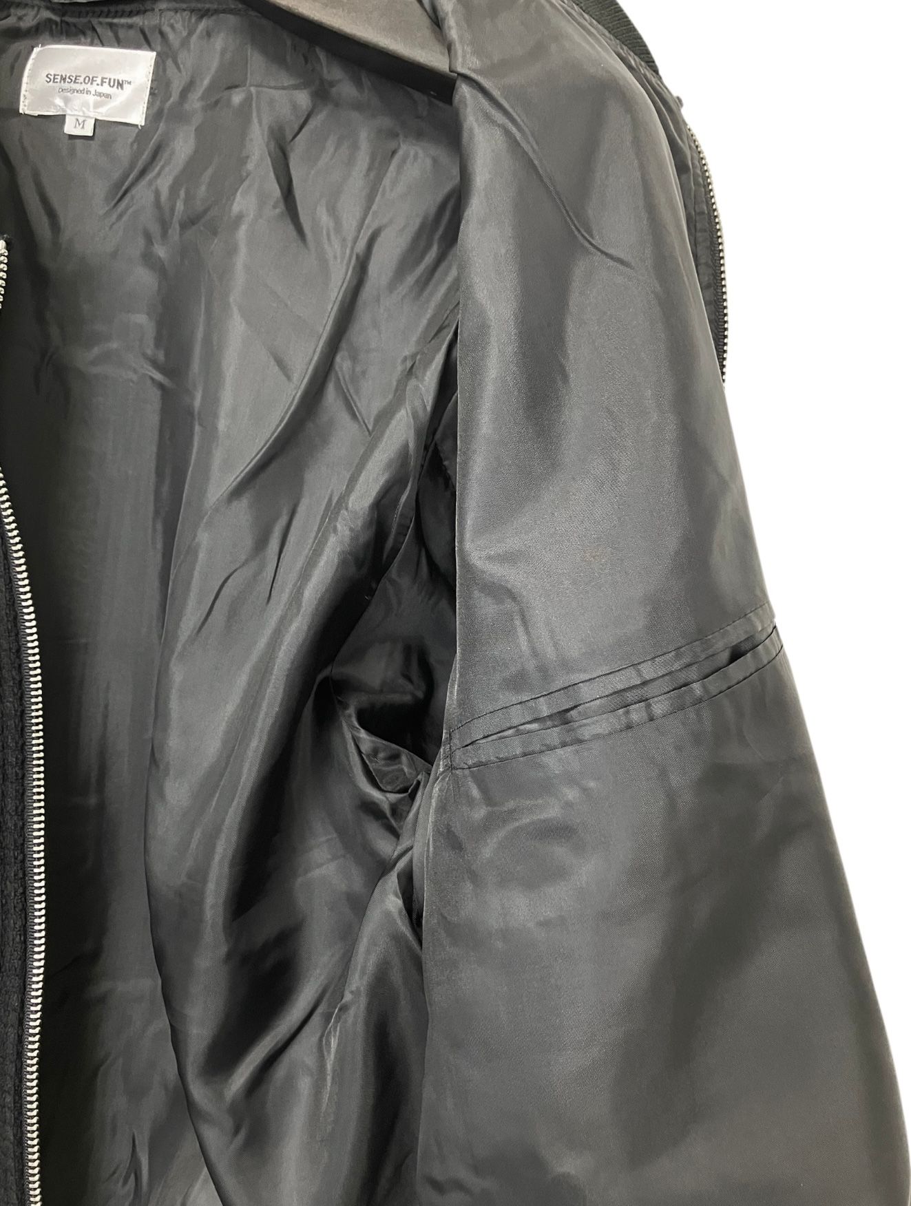 カットMA-1 / ワッフルリブブルゾン / ブラック【531037】