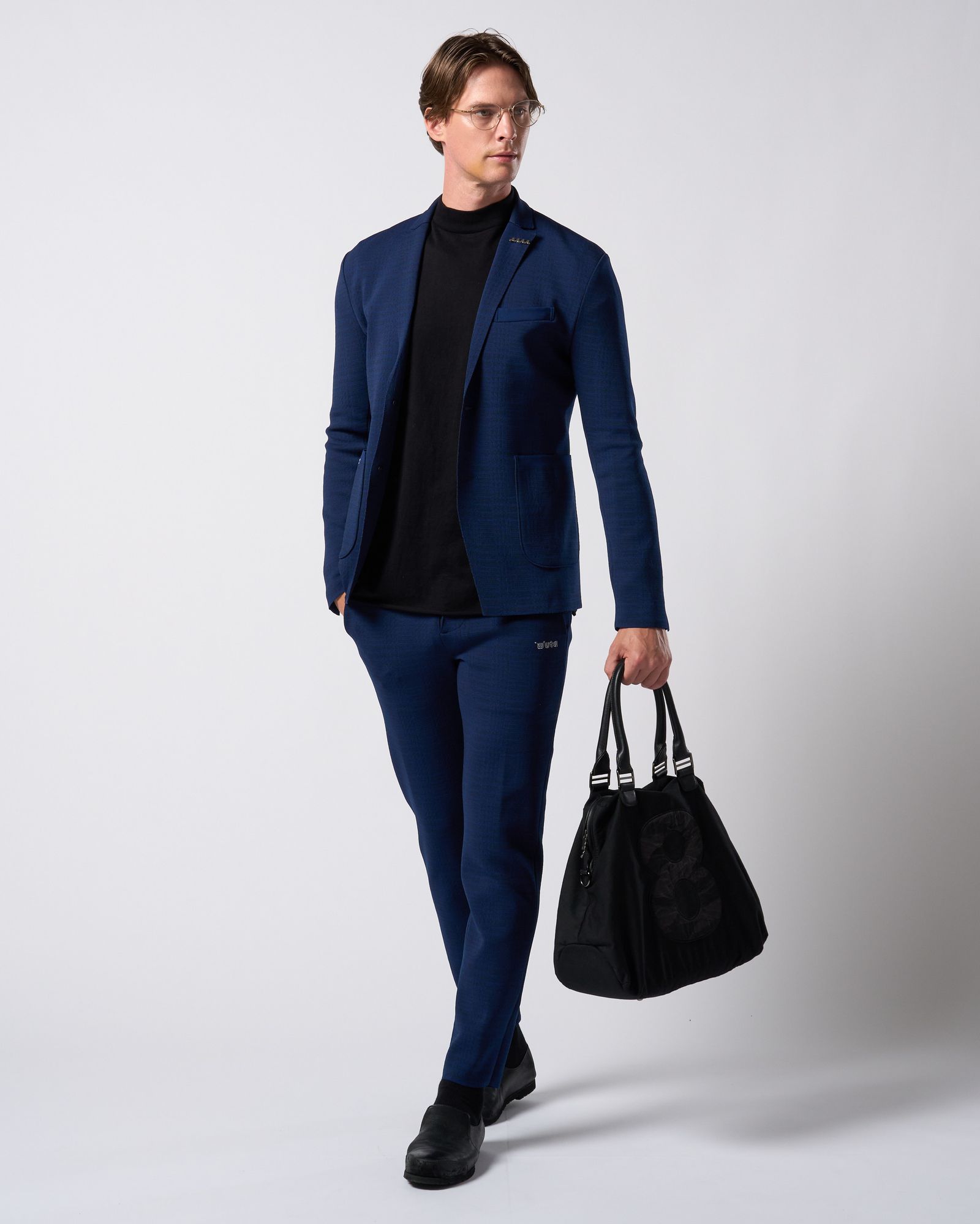 ☆先行予約☆ muta × wjk  / ニットイージースラックス / function knit easy slacks(jacquard check) / NAVY CHECK [504 mw08j]