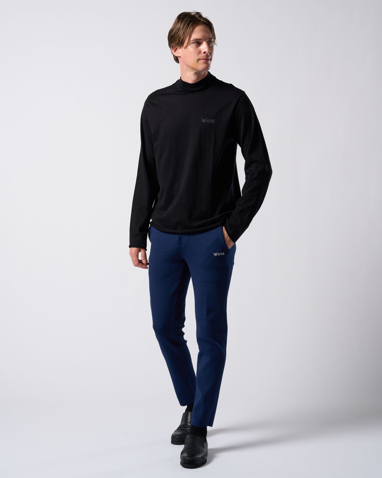 ☆先行予約☆ muta × wjk  / ニットイージースラックス / function knit easy slacks(jacquard check) / NAVY CHECK [504 mw08j]