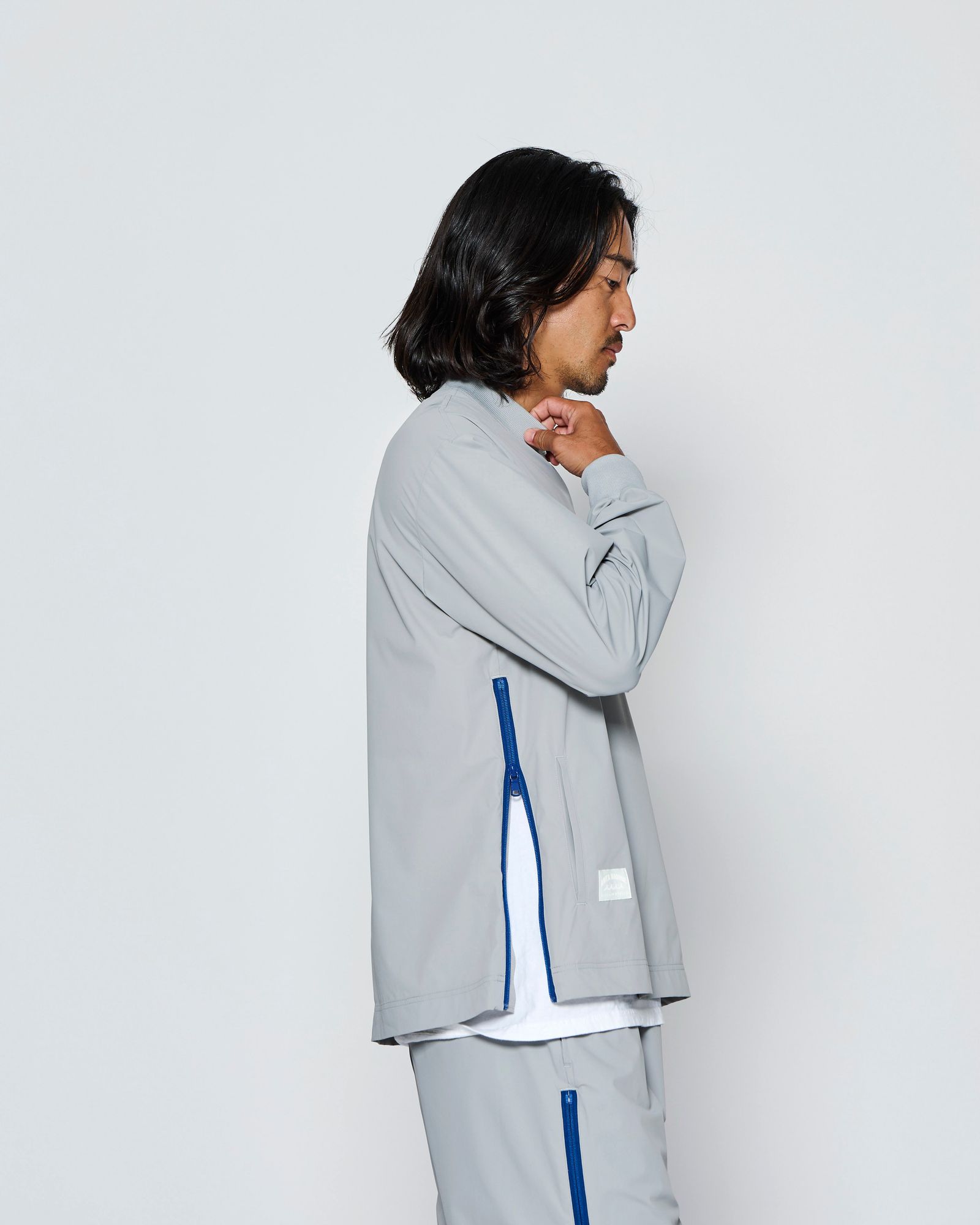 ☆先行予約☆muta MARINE × ACANTHUS  / サイドジップ長袖モックネックTシャツ /  Side Zip L/S Mock Top / GREY【MA2706】