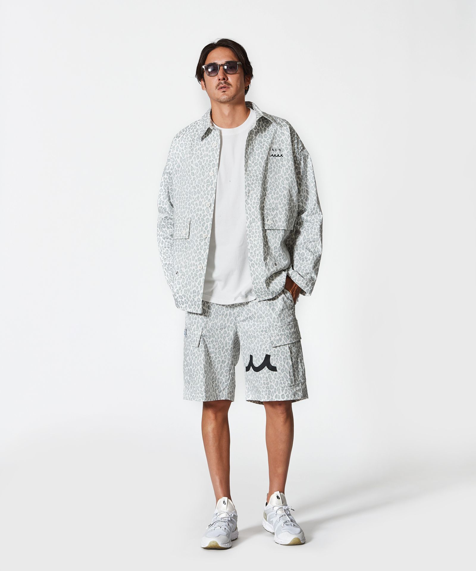 ACANTHUS × muta MARINE / muta Military Shirt Jacket / ミリタリーシャツジャケット / WHITE LEOPARD 【MA2502】