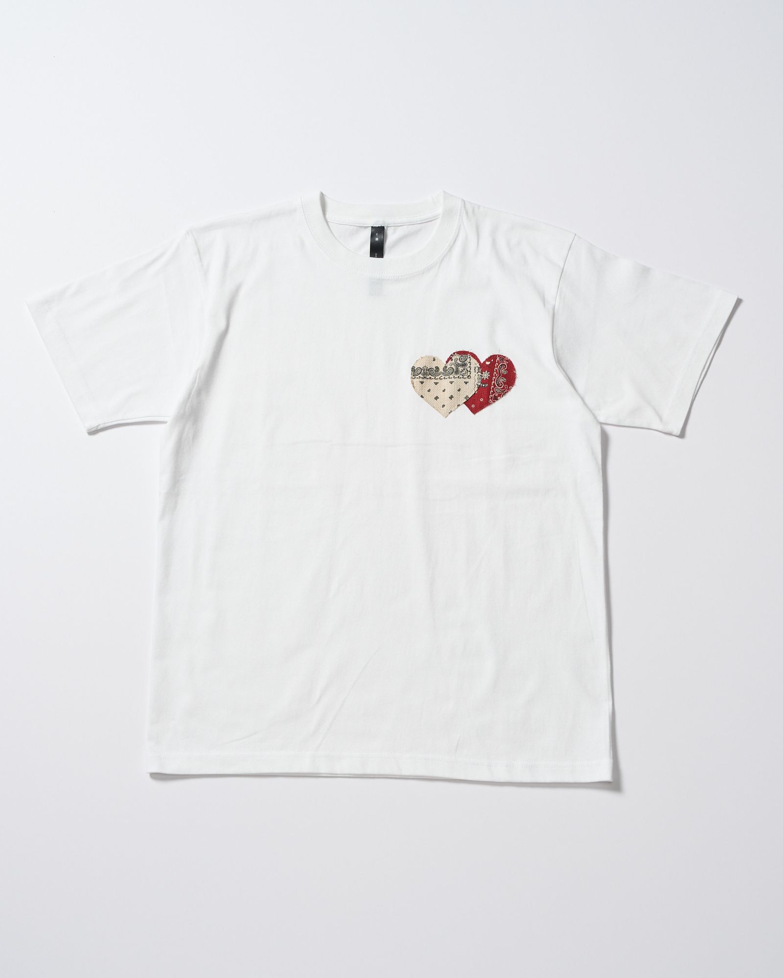 ☆先行予約☆ バンダナ パネル TハートTシャツ / bandana panel heart T / WHITE x RED [7402 cj51i]